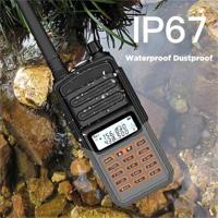 PICSTAR BF-S5plus 5W 1800mAh IP67 Waterproof UV Dual Band Two-way Handheld Radio S5+-1 Pair Walkie Talkie(Black & Orange)