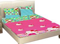 120 TC Cotton Single Cartoon Flat Bedsheet(Pack of 1  Multicolor)