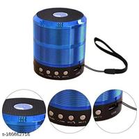 Crowncell Mini Bluetooth Speaker with FM  SD card Slot (BLUE) pack of 1 WS-887