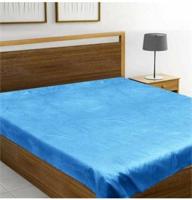 Devgun Organic 100 TC Polyester King Solid Flat Bedsheet(Pack of 1  L.Blue)