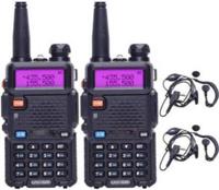 PICSTAR (4 Pcs) UV-5R Dual Band VHF/UHF136-174 MHz & 400-520 MHz Handheld WT195 Walkie Talkie(Black)