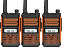 PICSTAR BF-S5plus 5W 1800mAh IP67 Waterproof UV Dual Band Two-way Handheld Radio S5+-3 Pcs Walkie Talkie(Black & Orange)