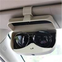 graceride Beige Car Sunglasses Eyeglasses Case Storage Box and Ticket Card Holder Brown Car Sunglass Clip Holder