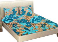 JM Homefurnishings 120 TC Cotton Single Floral Flat Bedsheet(Pack of 1  Multicolor)