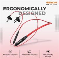 Gizmore MN218 Wireless Neckband Magnetic Earphone Bluetooth Headset(Red  In the Ear)