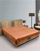FashionPalace 100 TC Polyester Double Solid Fitted (Elastic) Bedsheet(Pack of 1  Orange)