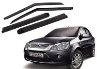 Compatible Chromeline Silverline Door Visor Wind Deflector For Ford Fiesta Set Of 4 Pieces