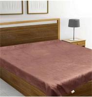 Devgun Organic 100 TC Polyester King Solid Flat Bedsheet(Pack of 1  Brown)
